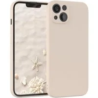 EAZY CASE Handyhülle für Apple iPhone 13 Hülle Silikon 6,1 Zoll, Bumper Case Matt Slimcover Silikonschutzhülle elastisch Taupe / Beige