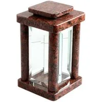 KOKA Dekoobjekt Grab-Lampe Granit Vanga Friedhofs-Laterne, (1 St), Grab-Licht, eckig, modern, hochwertig, mit Glastür, witterungsbeständig und robust