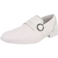 Coolwalk Herren Slipper mit Flecht-Optik und Schnalle Slipper (91917870) Blockabsatz Slipper in Weiß