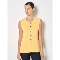 Apricot Stricktop Weste aus geripptem Strick mit Knopfleiste