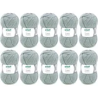 Gründl Wolle Lisa Premium Uni im 10x50g Wollpaket zum Handarbeiten Häkelwolle, (Wolle zum Stricken, Häkeln, Handarbeiten, Handstrickgarn), weich und pflegeleicht, ohne Schurwolle
