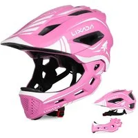 Lixada Kinderfahrradhelm Kinderfahrradhelm Fahrradhelm Kinder Fullface abnehmbar Unisex, 13 Lüftungsöffnungen, 2-in-1 Helm, stoßfester EPS-Schaum