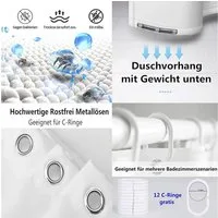 M&W DAS DESIGN Duschvorhang 180x200 Shower curtains Anti schimmel Waschbar