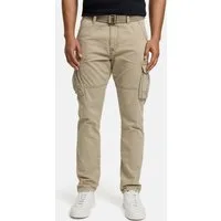 Indicode Cargohose Herren INPascan Freizeithose mit Stretch mit 7 Taschen, inkl. Gürtel