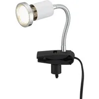 Briloner Leuchten LED Klemmleuchte, Leuchtmittel inklusive, Warmweiß, Klemmlampe weiß Klemmleuchte Klemmlampe LED mit Stecker