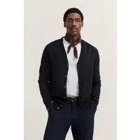 bugatti Cardigan Modern Fit mit V-Ausschnitt aus Baumwolle-Kaschmir