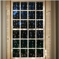 Lights4fun LED-Lichtervorhang 200er LED Micro Lichtervorhang warmweiß