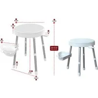 Bischof Dusch- und Badhocker Rotate 2.0, belastbar bis 150 kg, TÜV/GS geprüft, drehbare Sitzfläche und Ablage, in 2 Farben
