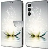 CLM-Tech Handytasche für Samsung Galaxy A37 5G Hülle aus PU Leder Klapphülle (Lotus Lampe, 1-tlg., Flip Case), Magnetverschluss, Standfunktion und Kartenfächer