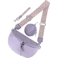 MIRROSI Bauchtasche Damen Taschen, Umhängetasche, Brusttasche, 30x19x10cm Veganes Leder (Schultertasche für jeden Anlass, (dazu 1x Schlüsselband und 1x Münzenbeutel), Crossbody Bag, Bohemian gemusterten & verstellbaren Schulterriemen