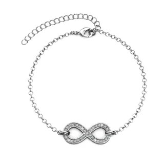 Infinity Eight Armbänder - Silber und Kristall