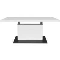 freiraum Couchtisch Lift, höhenverstellbar, weiss / schwarz - 120x49/68x70cm (BxHxT)
