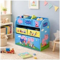 HTI-Living Kinderregal Peppa Pig Kinderregal mit Stoffboxen, Stück 1-tlg., Spielzeugkiste 6 Stoffboxen