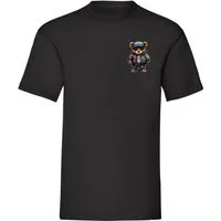 Banco T-Shirt Herren T-Shirt Gangster Bär mit blauer Jacke und Kappe 100% Baumwolle