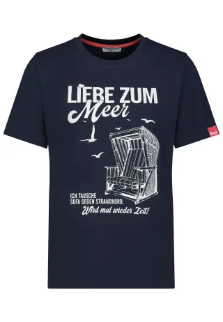 Authentic Style - RE9CIFQtU2hpcnQgUHJpbnQg navy - Gr. - S
