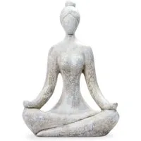 INtrenDU Gartenfigur Dekofigur Gartenfigur Yogalady 46cm, wetterfest