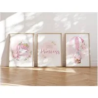 MeinBaby123® Poster Einhorn Bilder Kinderzimmer, Poster Kinderzimmer Deko, Babyzimmer Deko, Wandbilder,  Einhorn,  Prinzessin