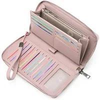 ibettertec Geldbörse Geldbeutel Damen mit 18 Kartenfächer und Kleingeldfach,Klein Handy (PU Leder Crossbody Schultertasche Reisepass Handytasche mit Kartenschlitz Verstellbar Abnehmbar Schultergurt,Geldbeutel Damen Portemonnaie Damen Geldbörse aus Le