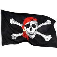 PHENO FLAGS Flagge Piraten Flagge 90 x 150 cm Piratenflagge Fahne Pirat (Hissflagge für Fahnenmast), Inkl. 2 Messing Ösen