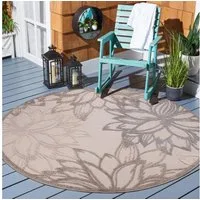 Sanat Teppich Floral 2 Outdoor, rund, Höhe: 6 mm, In- und Outdoor geeignet, florales Design, Balkon, Terasse