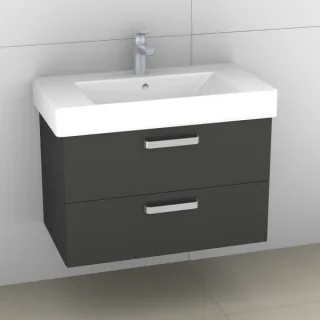 Artiqua 412 Waschtischunterschrank für Strada K0788 Anthrazit Hochglanz, 412-WU2L-I18-7015-51 412-WU2L-I18-7015-51