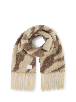 Denim Tom Tailor - Cosy Schal mit Muster brown beige zebra print - Gr. - OS