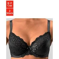 petite fleur by Lascana Bügel-BH (Packung, 2 Stück) mit elastischer Spitze, Dessous – ideal für große Größen