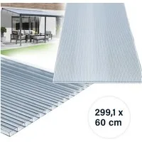 HOME DELUXE Hohlkammerplatte Polycarbonat Doppelstegplatten PALOMA, 6 mm, - 299 x 60 cm, Kompatibel mit Terrassenüberdachung SOLIS