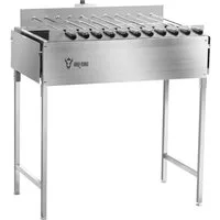 BBQ-Toro Drehspieß Edelstahl Kohlegrill mit Spießaufsatz 11 Spießen und Motor