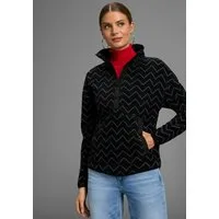 Polarino Fleecepullover mit Colourblocking-Optik, mit Kängurutasche, aus Fleecestoff