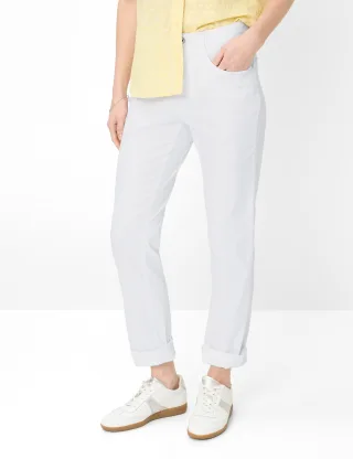 Brax Damen Five-Pocket-Hose Style CAROLA WHITE, denim weiß, Gr. 46