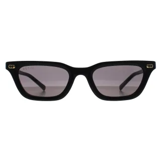 Gucci Cat Eye Womens glänzend schwarz grau mit Licht Spiegel GG1944S