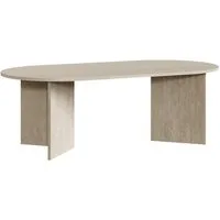 en.casa Couchtisch, »Kynd« 119 x 60 x 40 cm mit ovaler Tischplatte Travertin