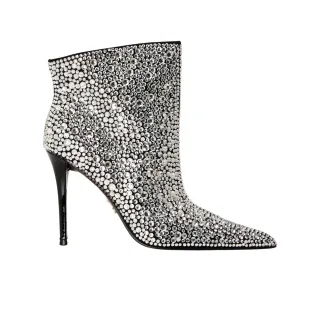 Steve Madden - "Sentinel" Strass Stiefeletten für Damen, Metallic, Hoher Pfennigabsatz (Silber)