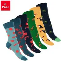 Footstar Basicsocken Damen/Herren Bunte Motiv Socken Funny Baumwollsocken