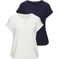 Vivance Kurzarmshirt mit modischem Jacquard-Muster (Packung) Sommerliches T-Shirt mit schönem Jacqaurdmuster
