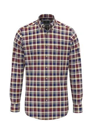 Fynch Hatton - Buntes Oxford-Hemd rot - Gr. - L