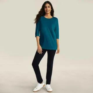 Schmale Starfish Jersey-Freizeithose, Damen,  Grau, Elasthan/Baumwoll-Mischung, by Lands' End
