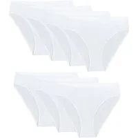 LOREZA Taillenslip 7 Damen Slips Unterhosen Schwarz Weiss Unterwäsche Baumwolle 34-44 (Packung, 7-St)