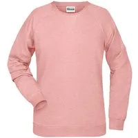 James & Nicholson Sweatshirt Damen Sweatshirt aus Bio-Baumwolle mit leicht tailliertem Schnitt 8021 Innen weich angeraut