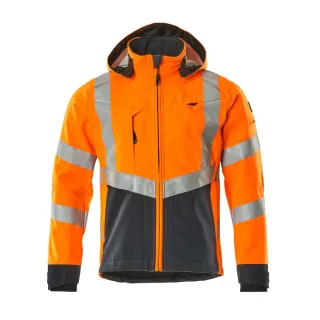 MASCOT Herren Blackpool Softshell Jacke SAFE SUPREME Hi-vis Orange / Schwarzblau L - 15502-246-14010-L