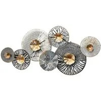 Kobolo Wandbild Metallbild 3D -ROOTS- Anthrazit-Silber-Gold, mit außergewöhnlichem 3D-Effekt