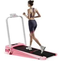 HOMEFITNESSCODE Laufband Klappbares Laufbänder mit 5 % Steigung – 4-in-1-Elektrolaufband (mit Armlehnen und LED-Display), Geschwindigkeit von 1 bis 10 km/h einstellbar – Motor 2,5 PS
