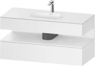 Duravit Qatego Einbauwaschtisch mit Konsolenwaschtischunterbau Weiß Matt 1200x550x600 mm - QA4787018 QA4787018180010
