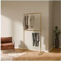 pamo. design Kleiderständer Kleiderständer LAS gold - freistehende Garderobe, kratzfeste & platzsparende Kleiderstange, stabil, einfache Montage