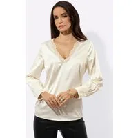 creation L Klassische Bluse Satin-Bluse Langarm