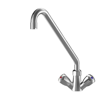 KWC Zweigriffmischer GASTRO Schwenkauslauf, A300 B300 C394, chromeline 101755