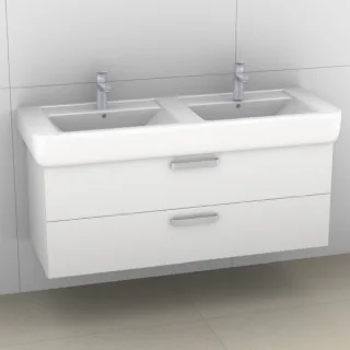 Artiqua 413 Waschtischunterschrank für Renova Plan 122130 Weiß Glanz, 413-WU2L-K12-7050-68 413-WU2L-K12-7050-68