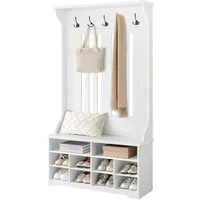 VASAGLE Garderobenständer Garderobe, Garderobenständer mit Schuhbank, Garderobe, Schuhaufbewahrung