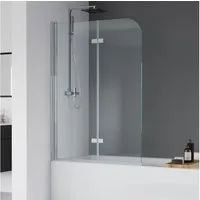 IMPTS Badewannenaufsatz Duschwand für Badewanne Duschabtrennung 2 TLG 3TLG Chrome Schwarz, ESG Sicherherisglas, (Set, 2 tlg), Duschtrennwand Badewanne Chrome 2 teilig Klarglas